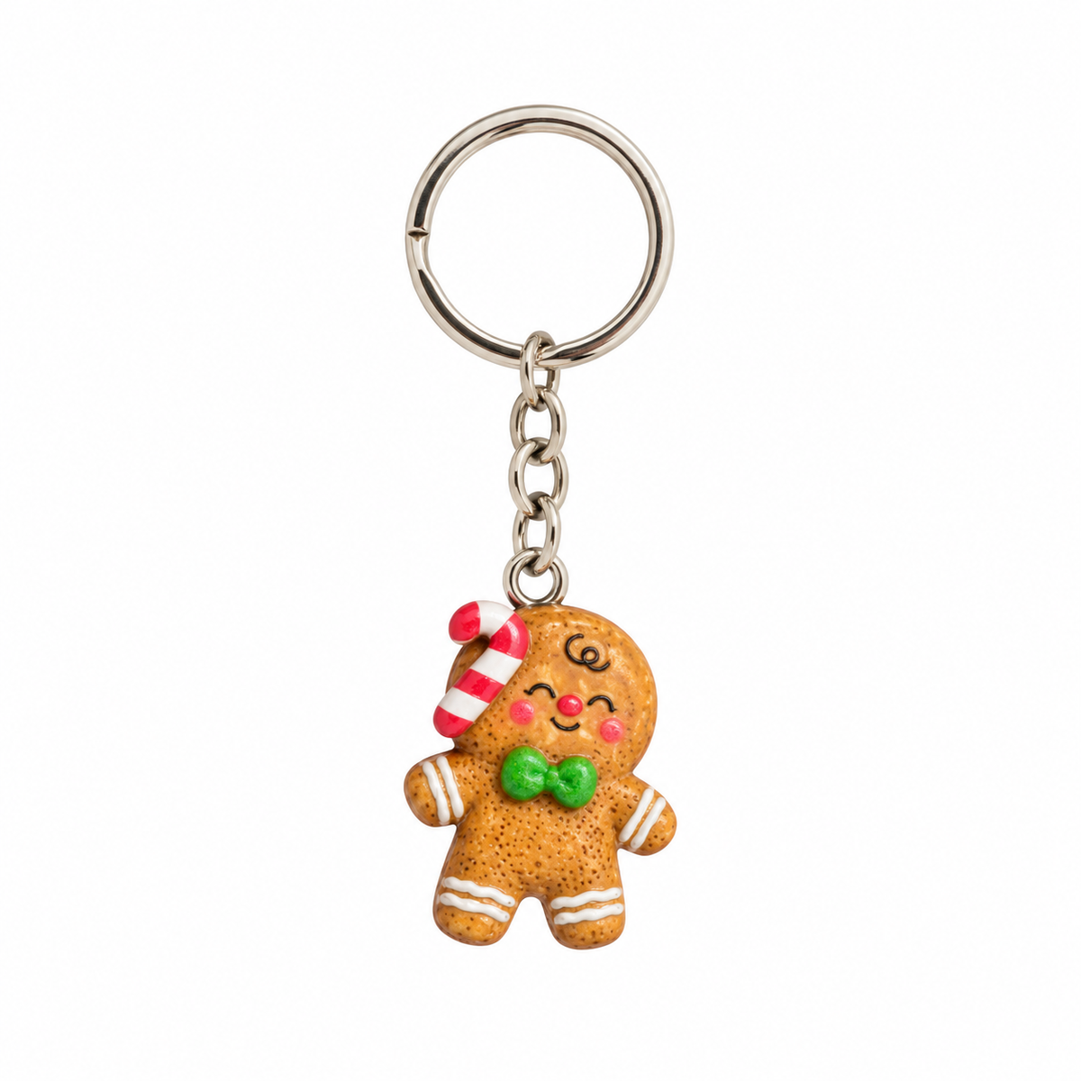 Candy Cane Gingerbread Keyring
