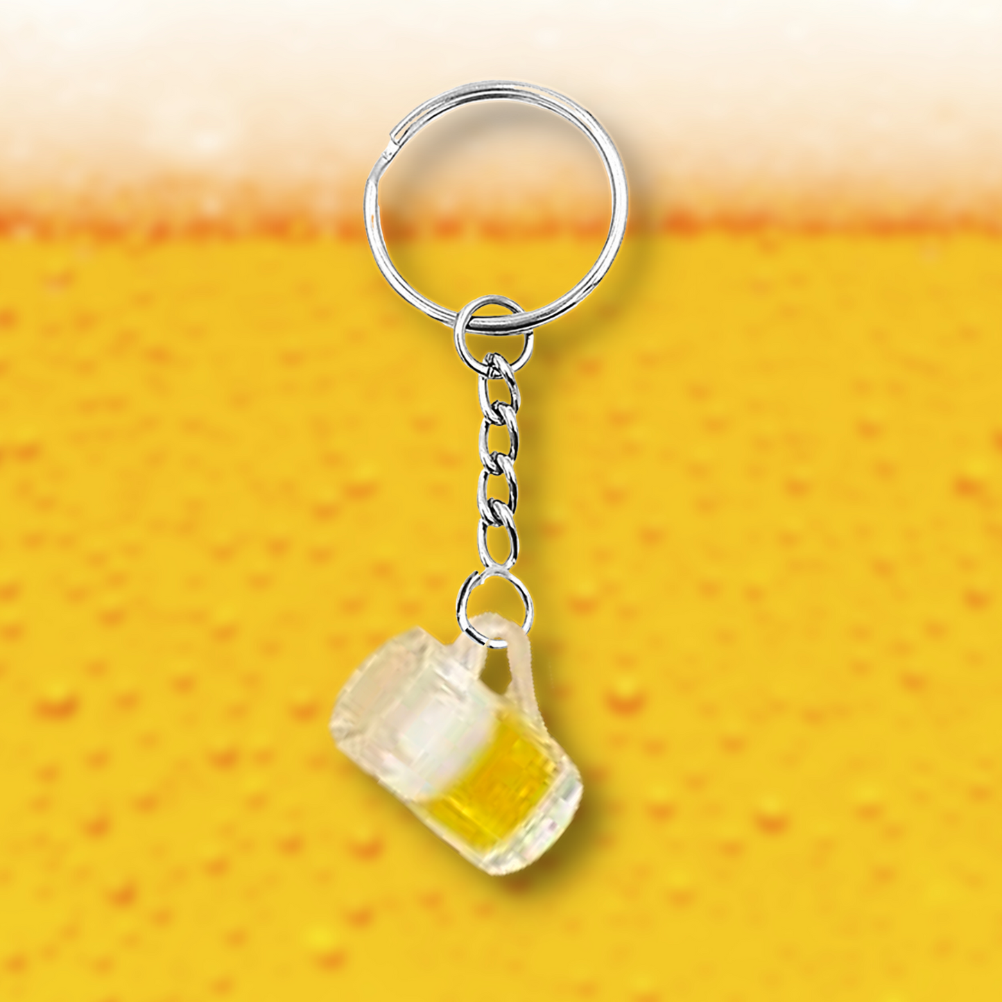 Lager Glass Keyring
