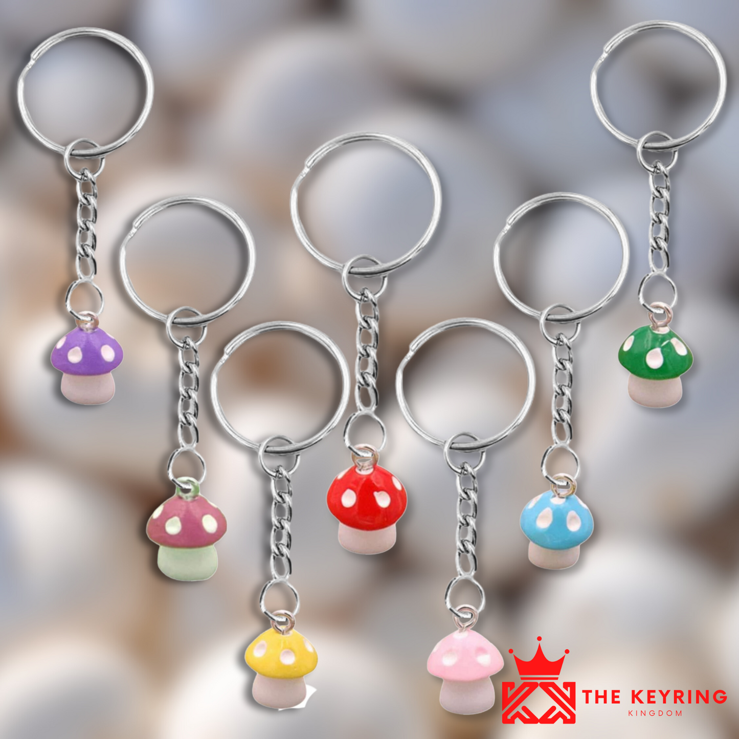 Tiny Mushroom Keyring (Various Colours)