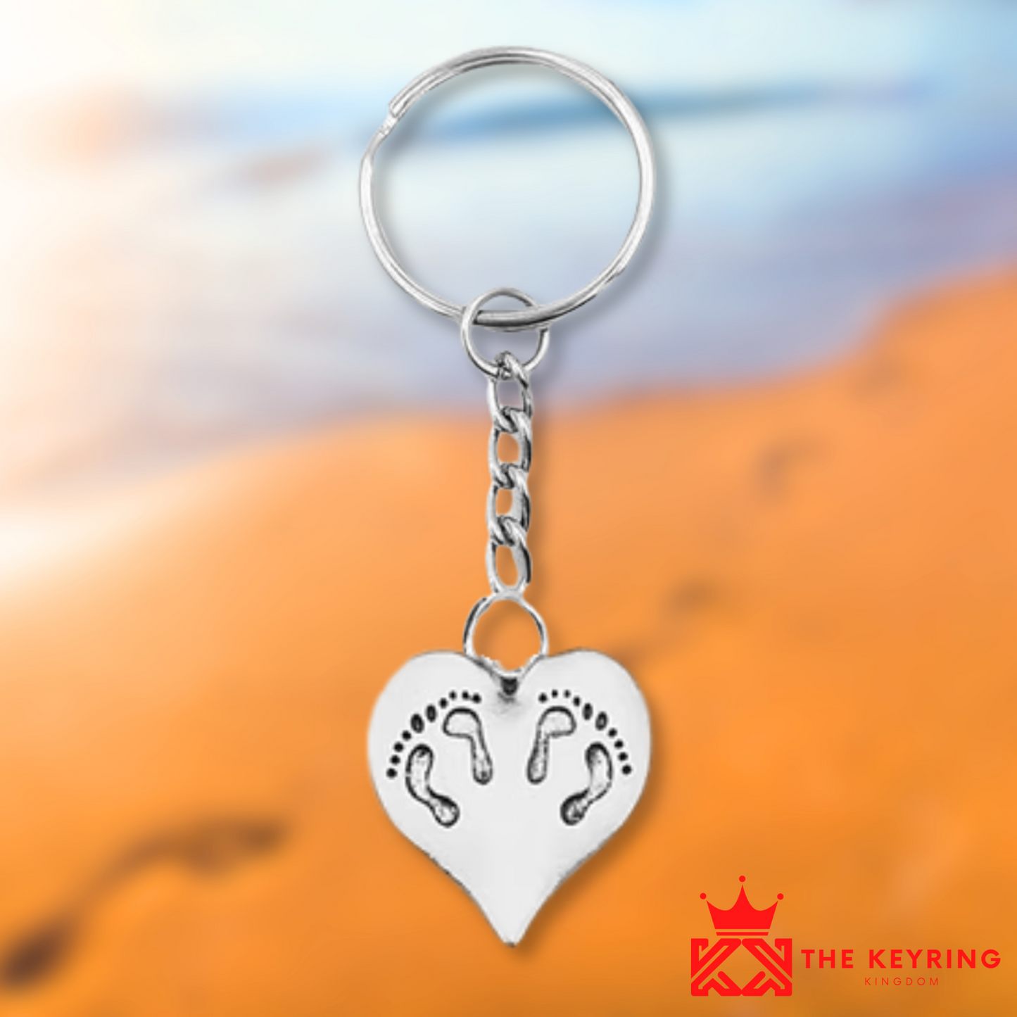 Footprints on my Heart Keyring