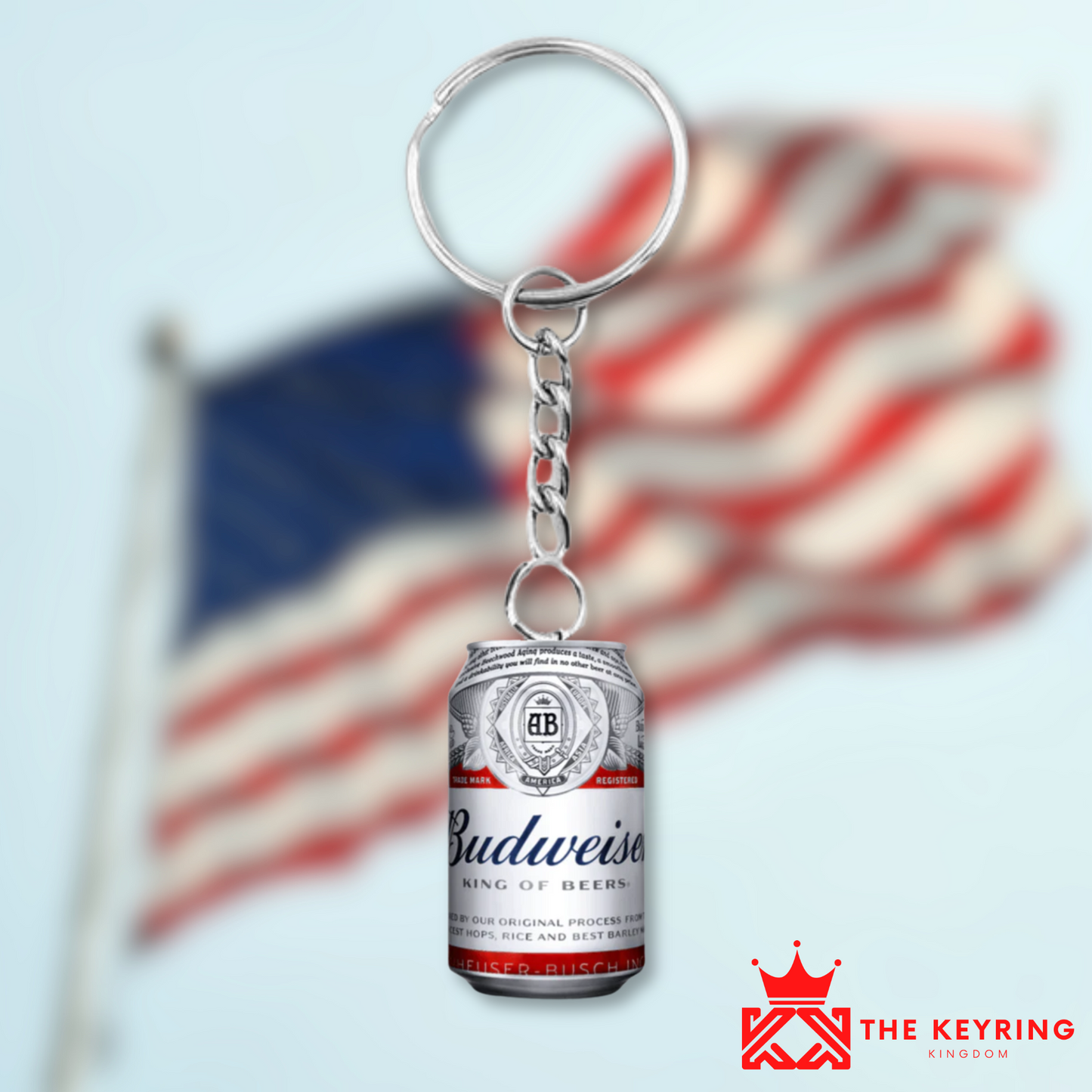 Budweiser Can Keyring