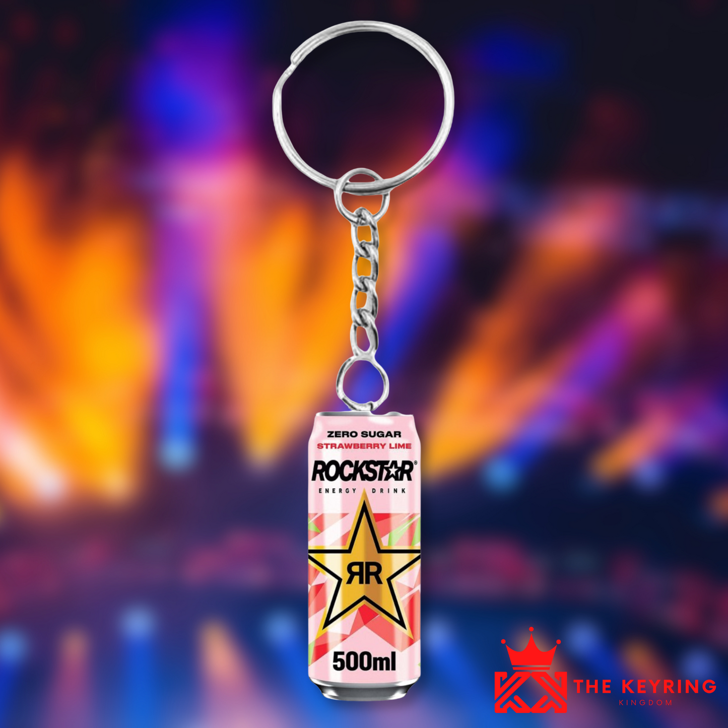 Rockstar Zero Sugar Strawberry Lime Keyring