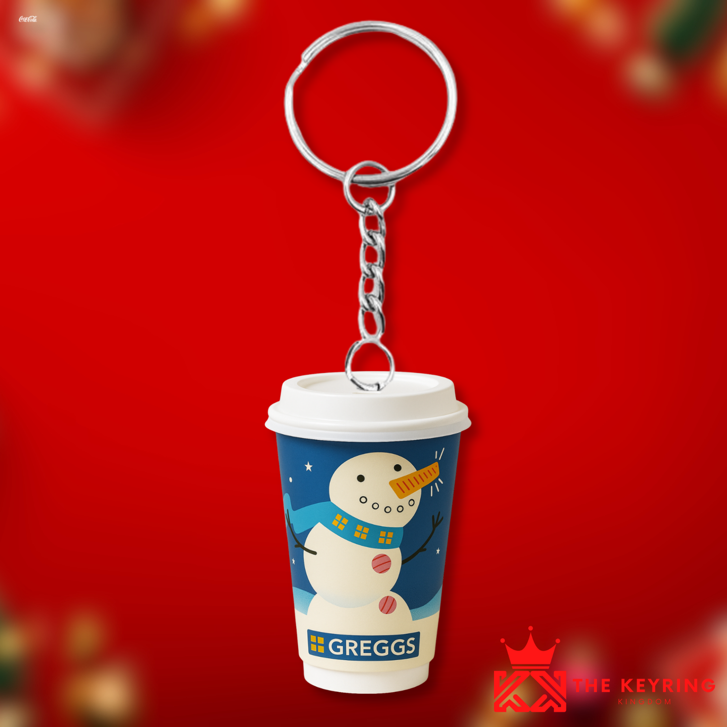 Greggs Christmas Snowman Takeaway Coffee Keyring