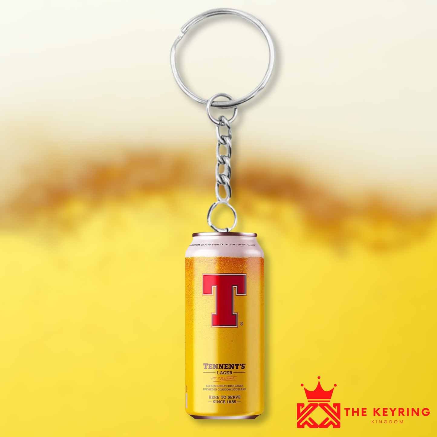 Tennent's Yellow Can Keyring