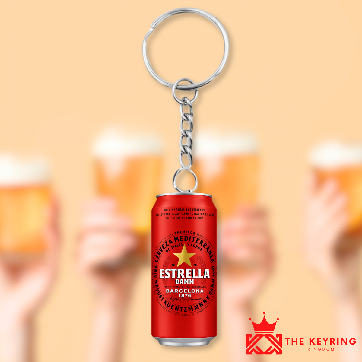 Estrella Damm Can Keyring