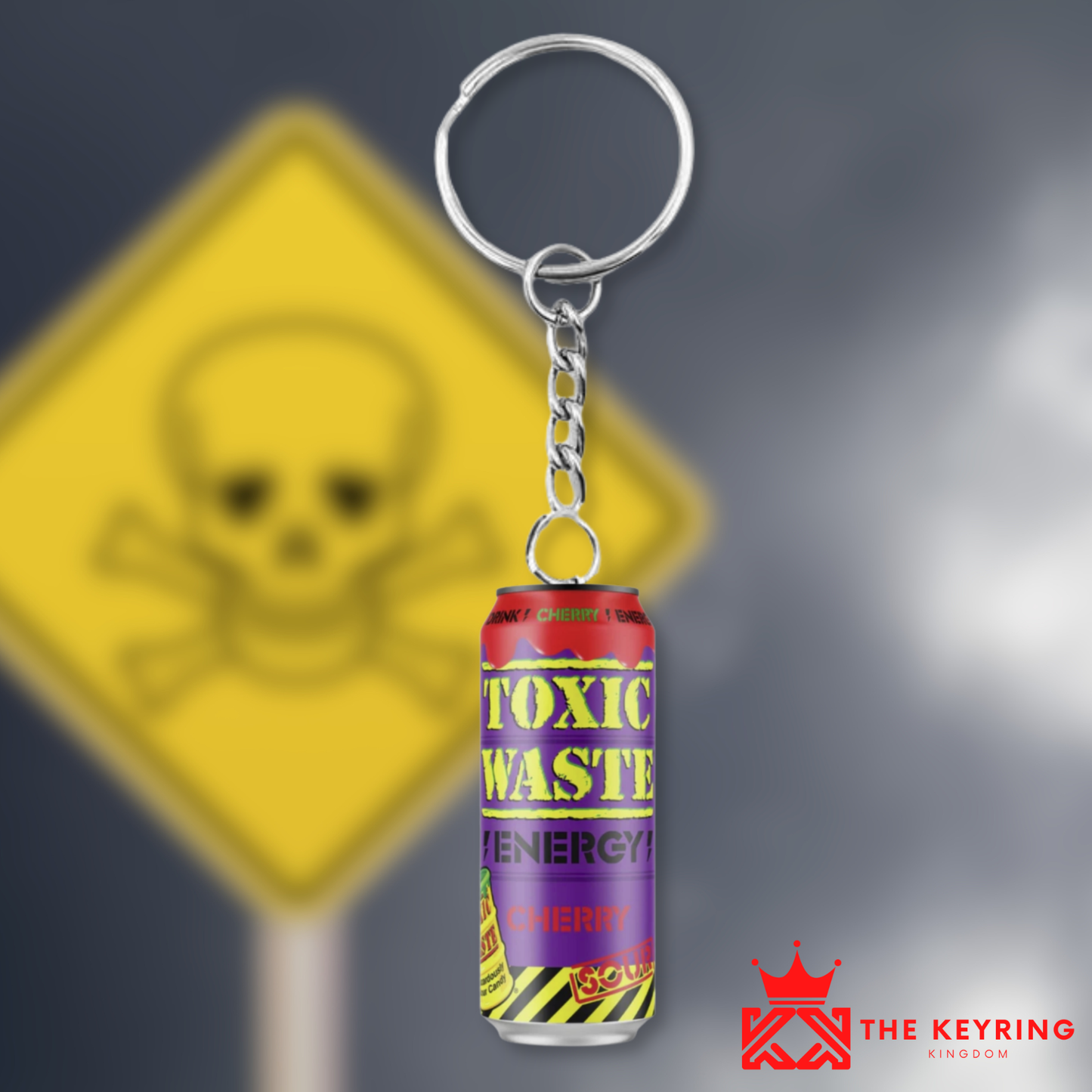 Toxic Waste Cherry Energy Drink Keyring