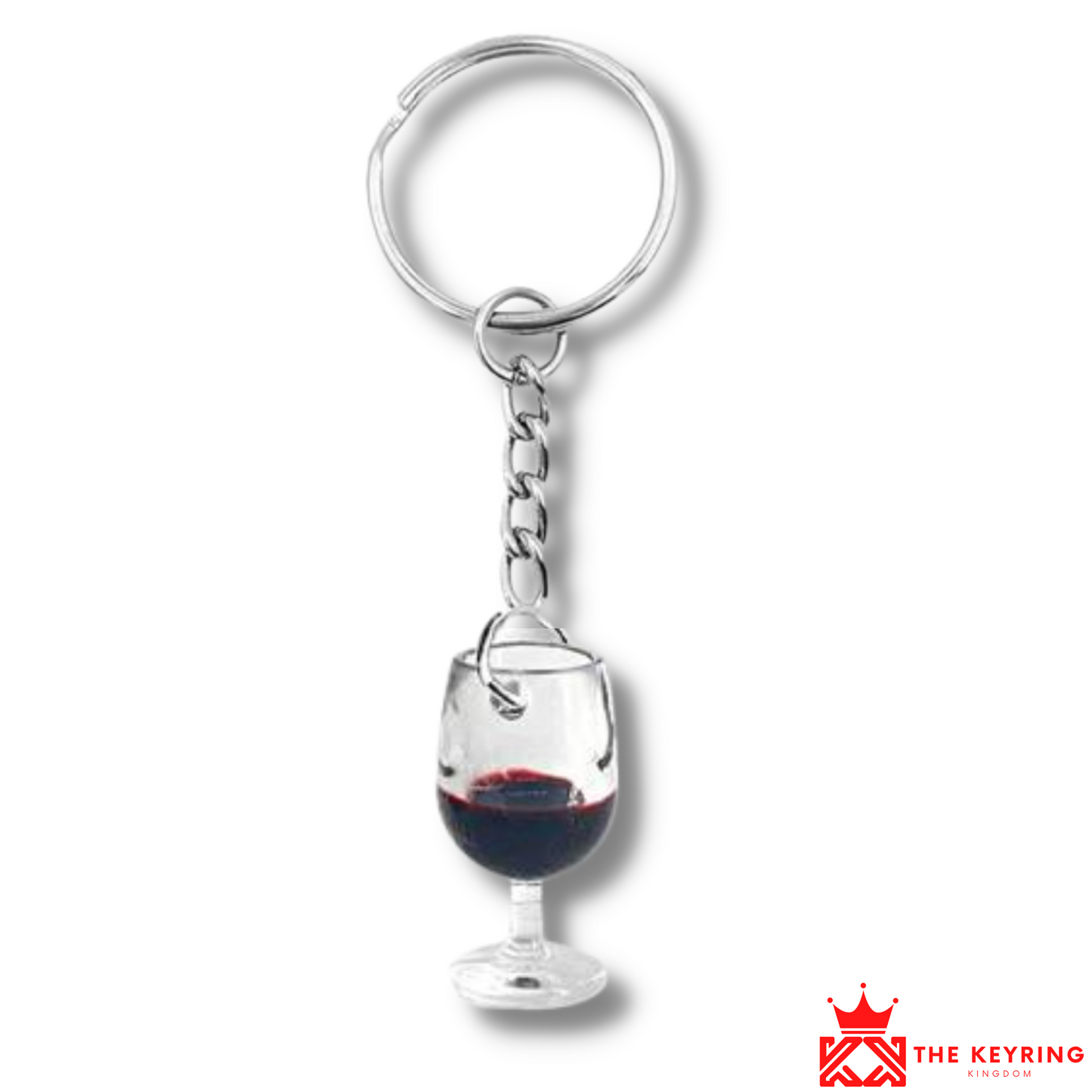 Red Wine Glass Keyring
