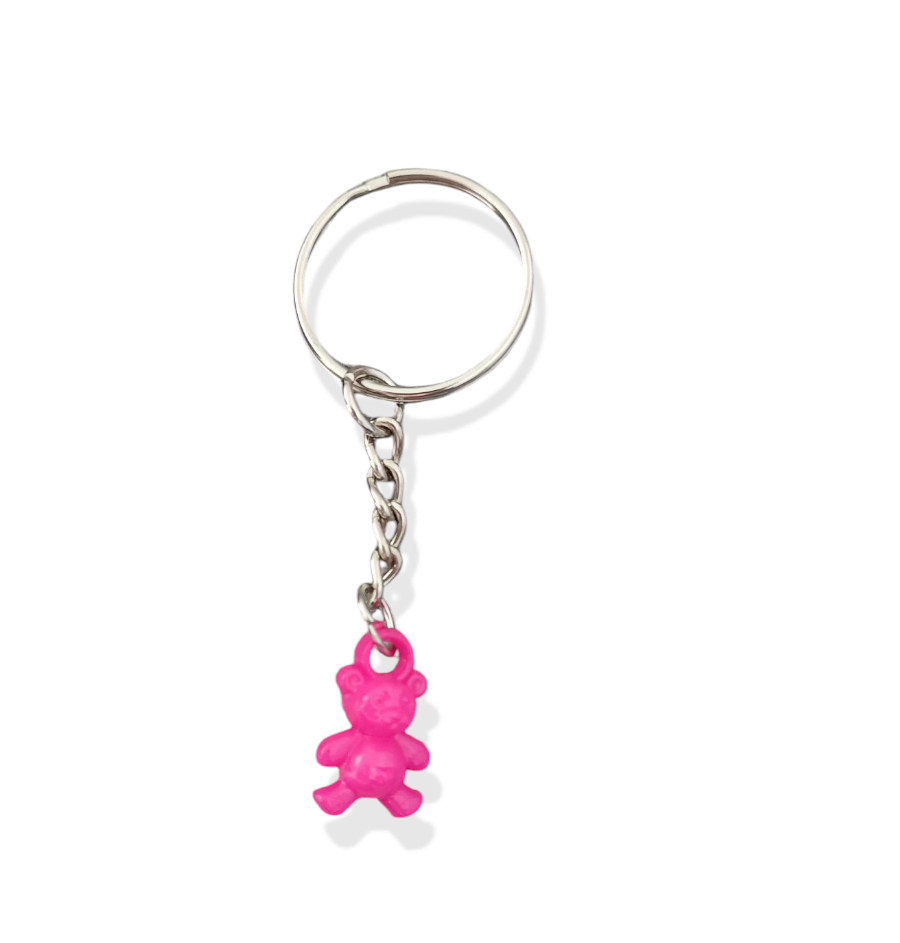 Fuchsia Pink Teddy Bear Keyring