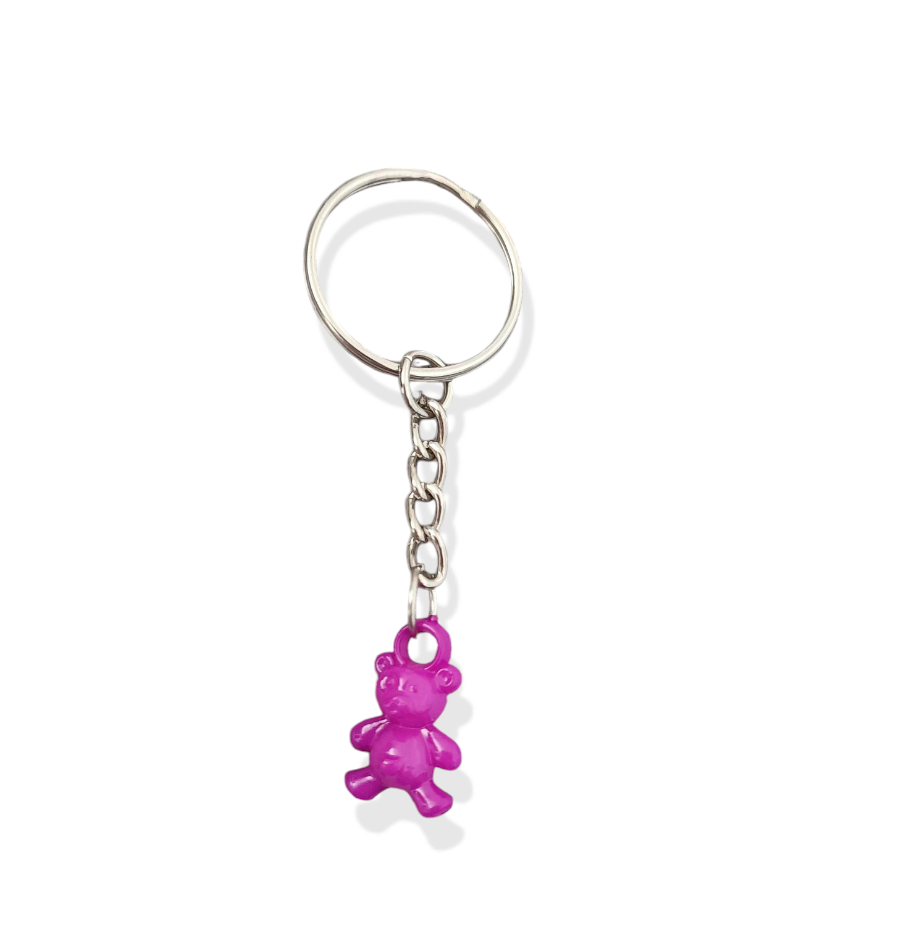 Purple Teddy Bear Keyring