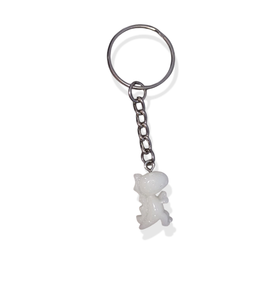 White Dinosaur Keyring