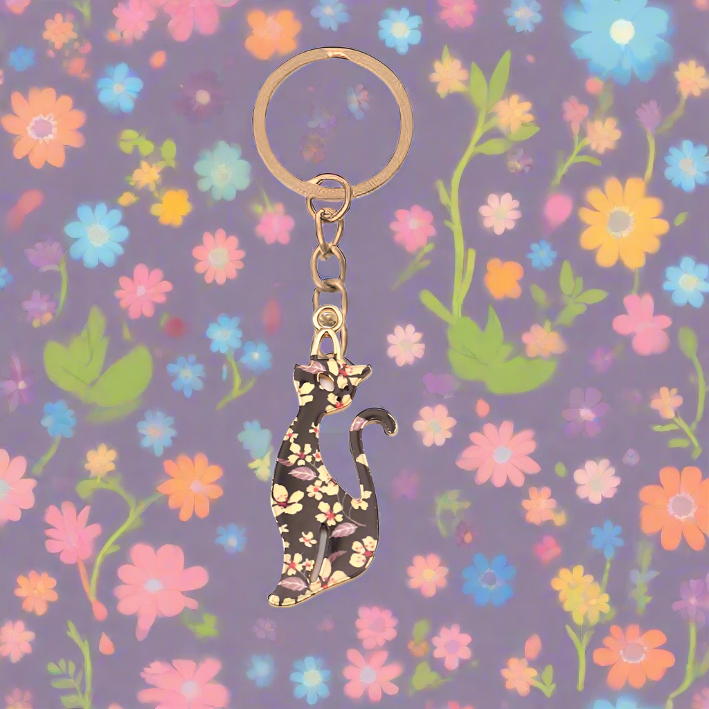 Black Cat Keyring