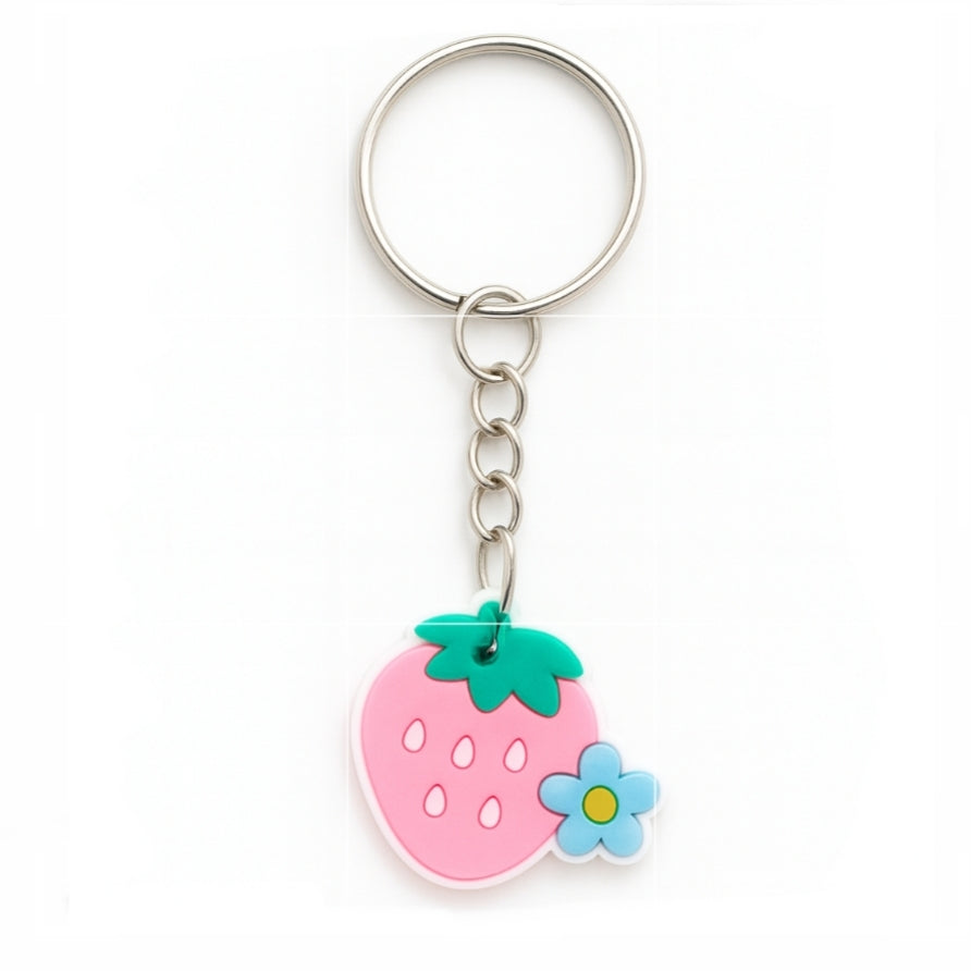 Pink Strawberry Keyring
