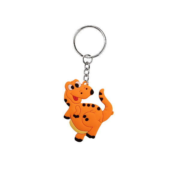 Orange Dinosaur Keyring