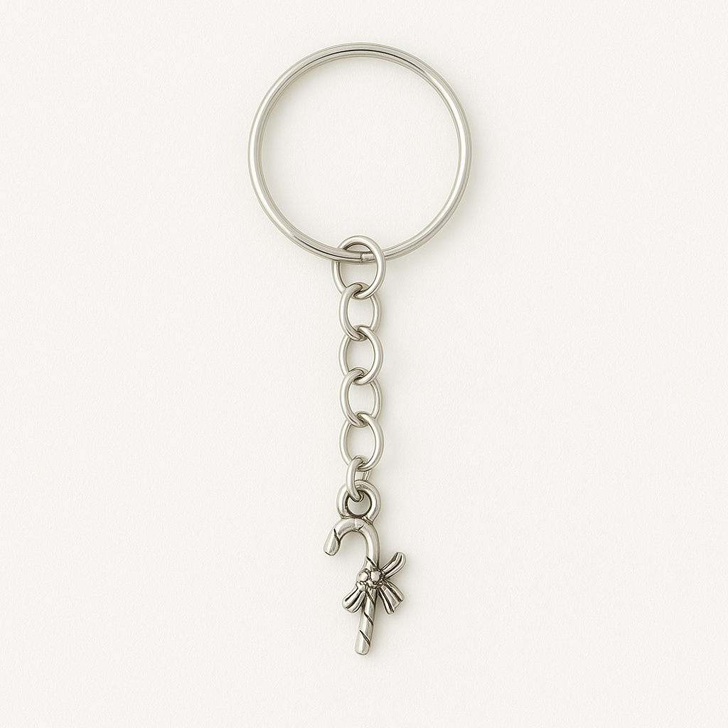 Christmas Candy Cane Keyring