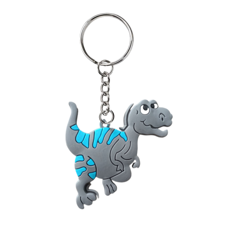 Grey Dinosaur Keyring