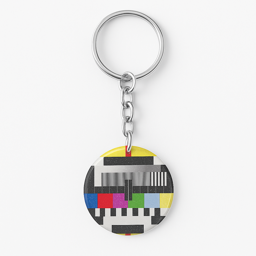 Retro TV Glitch Keyring