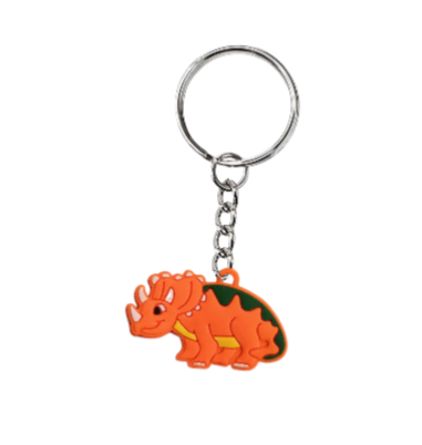 Orange and Green Dinosaur Keyring