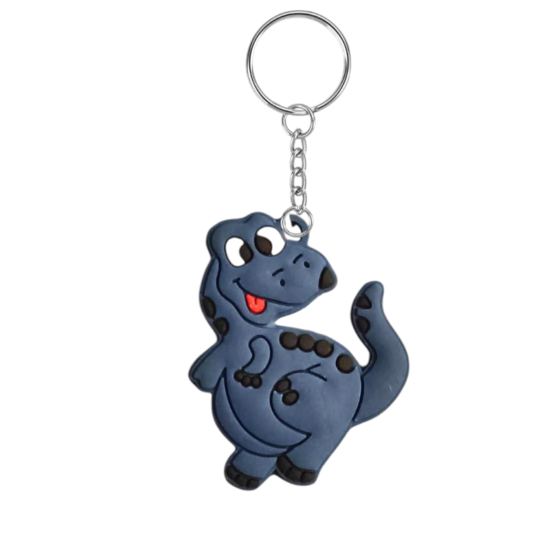Navy Blue Dinosaur Keyring