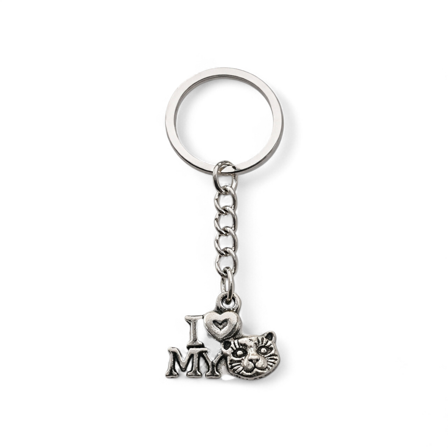 I Love My Cat Keyring