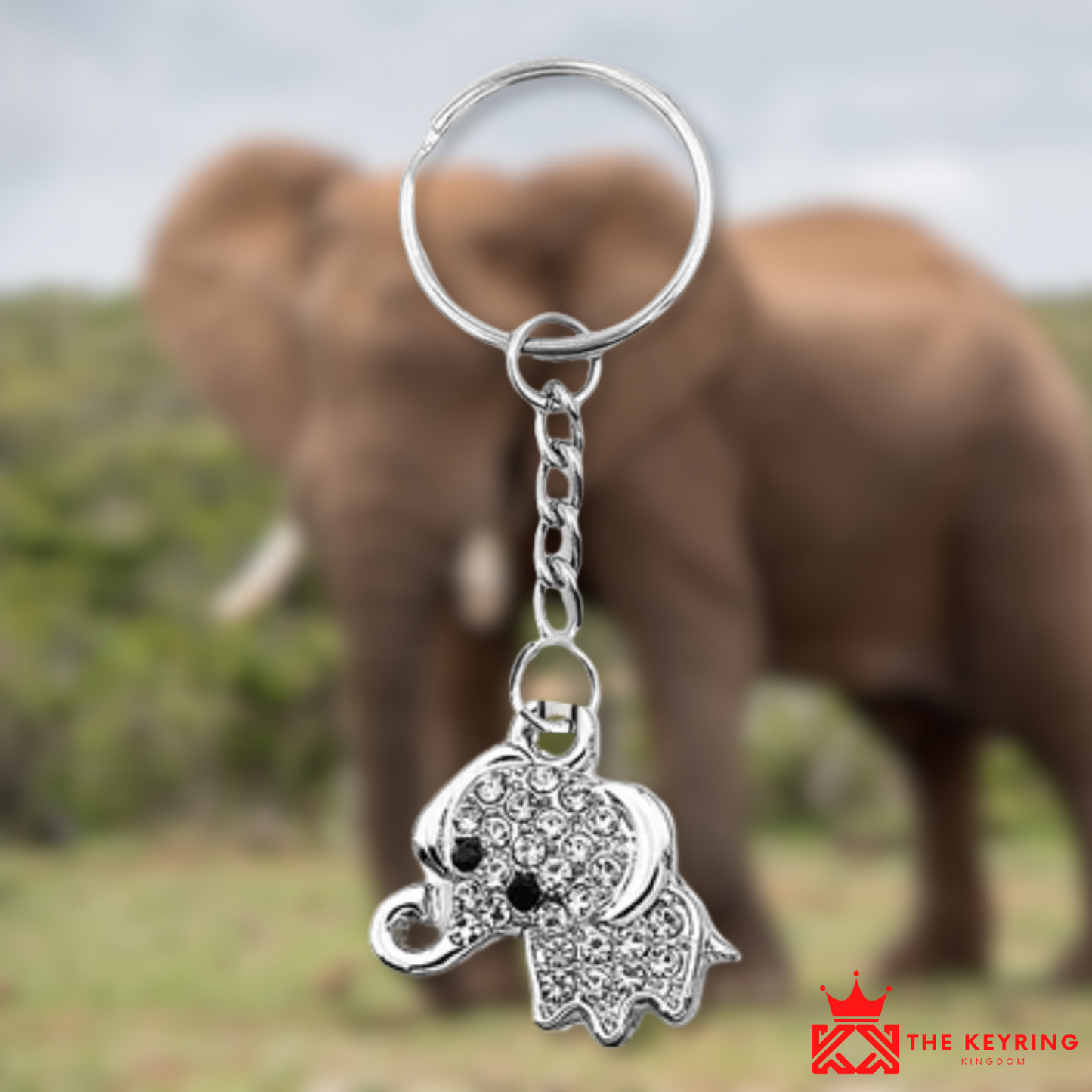 Crystal Elephant Keyring