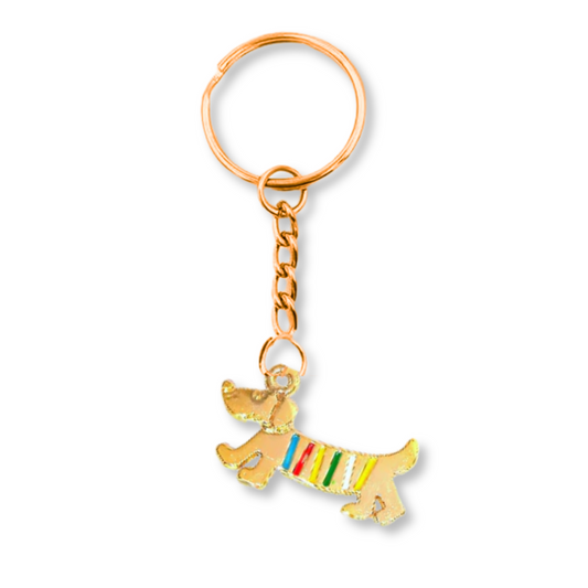 Golden Dachshund Keyring