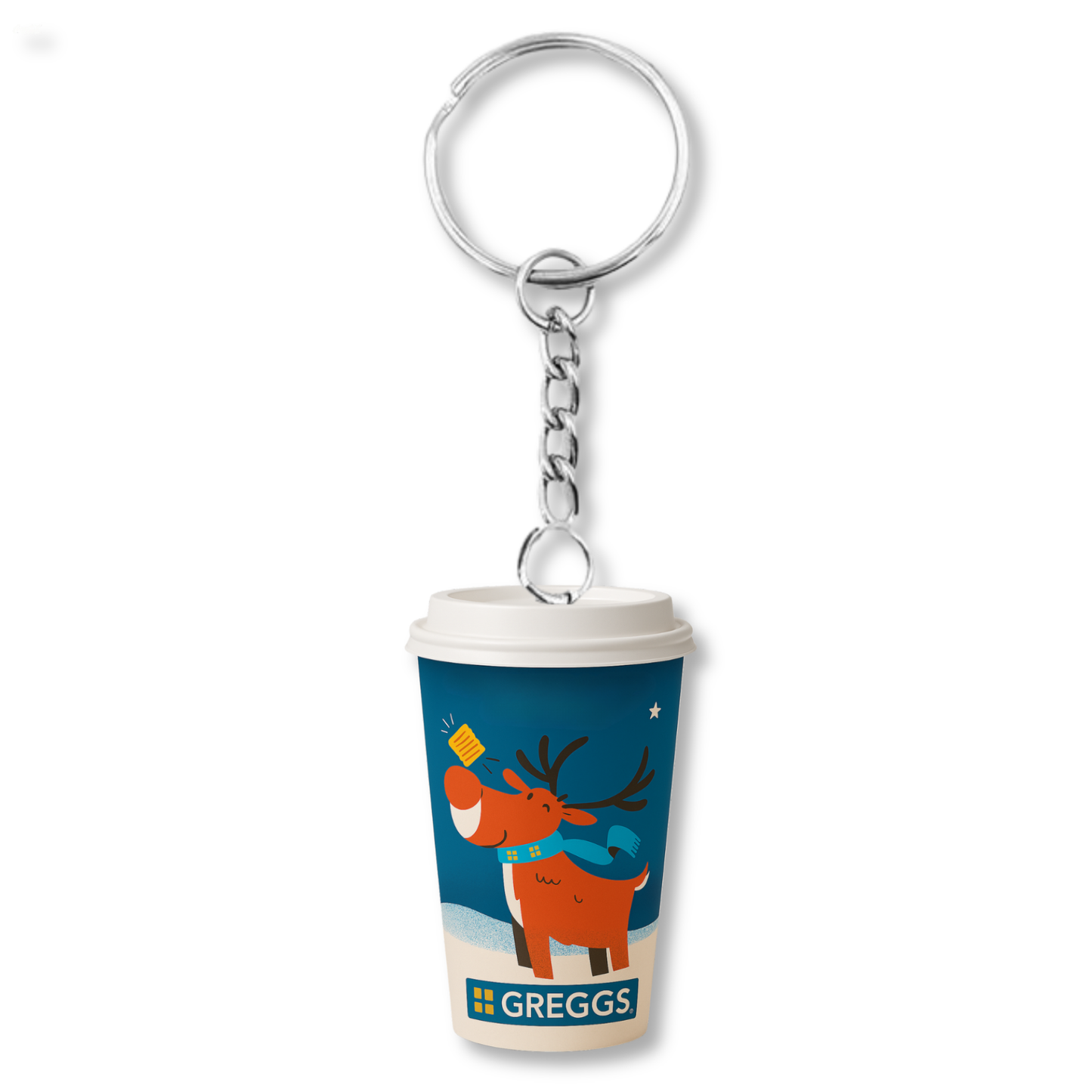 Greggs Christmas Reindeer Takeaway Coffee Keyring