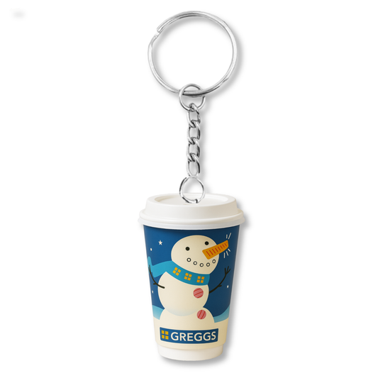 Greggs Christmas Snowman Takeaway Coffee Keyring