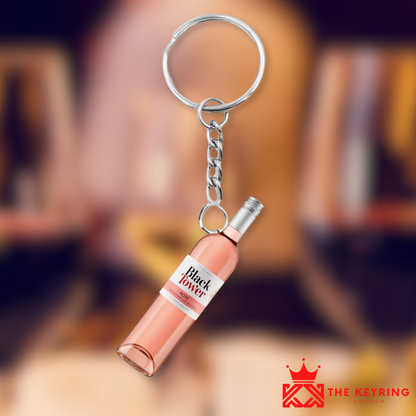 Black Tower Rosé Wine Bottle Keyring