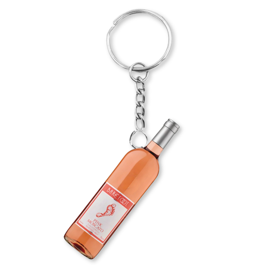 Barefoot Pink Moscato Wine Bottle Keyring