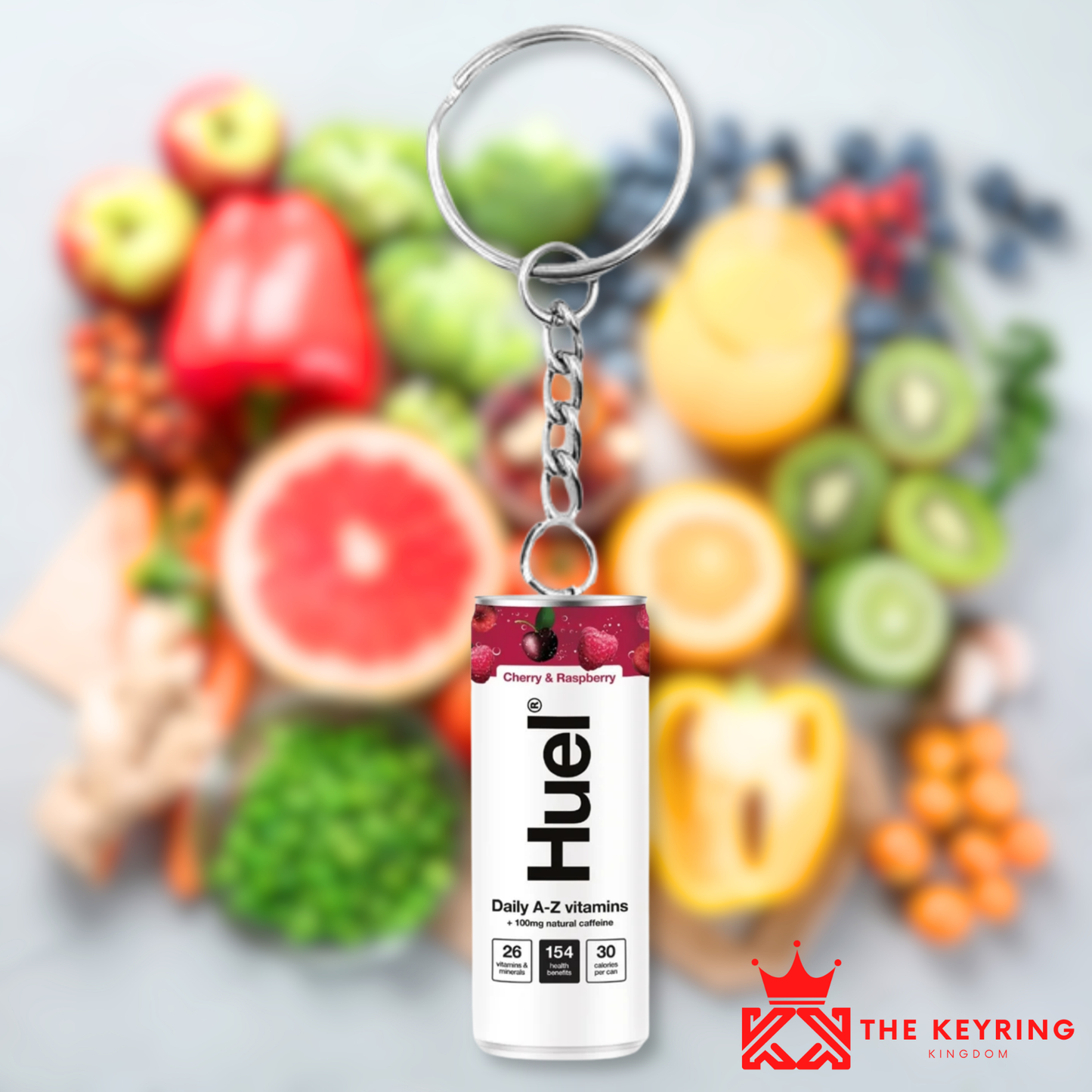 Huel Cherry & Raspberry Can Keyring