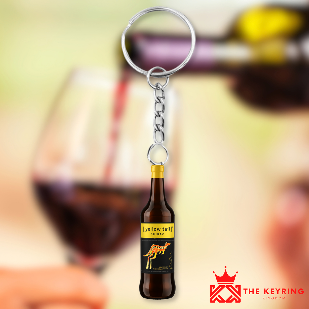 Yellow Tail Shiraz Wine Bottle Keyring