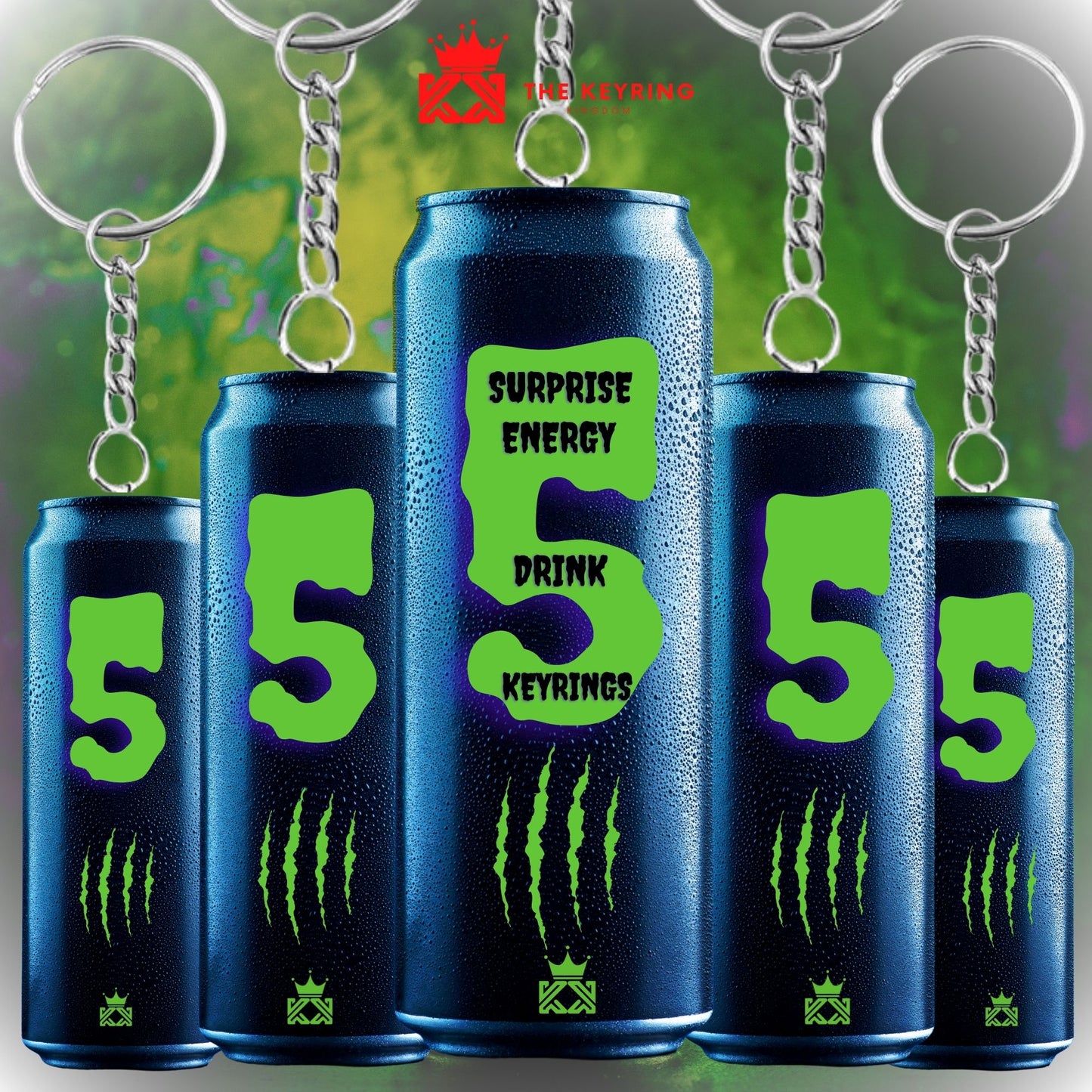 5 Surprise Energy Drink Keyrings