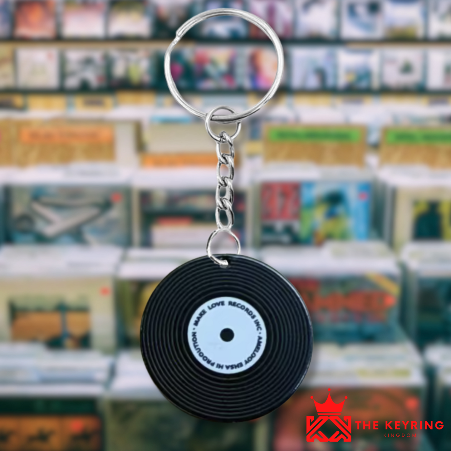 Retro Vinyl Record Keyring