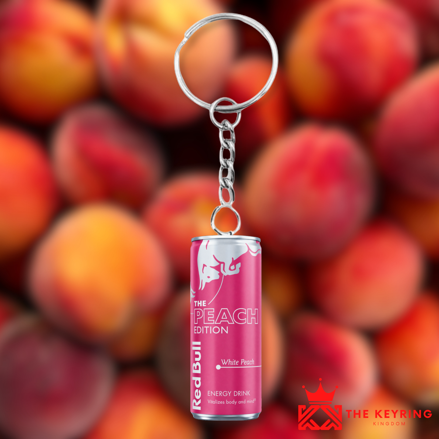 Red Bull White Peach Edition Keyring