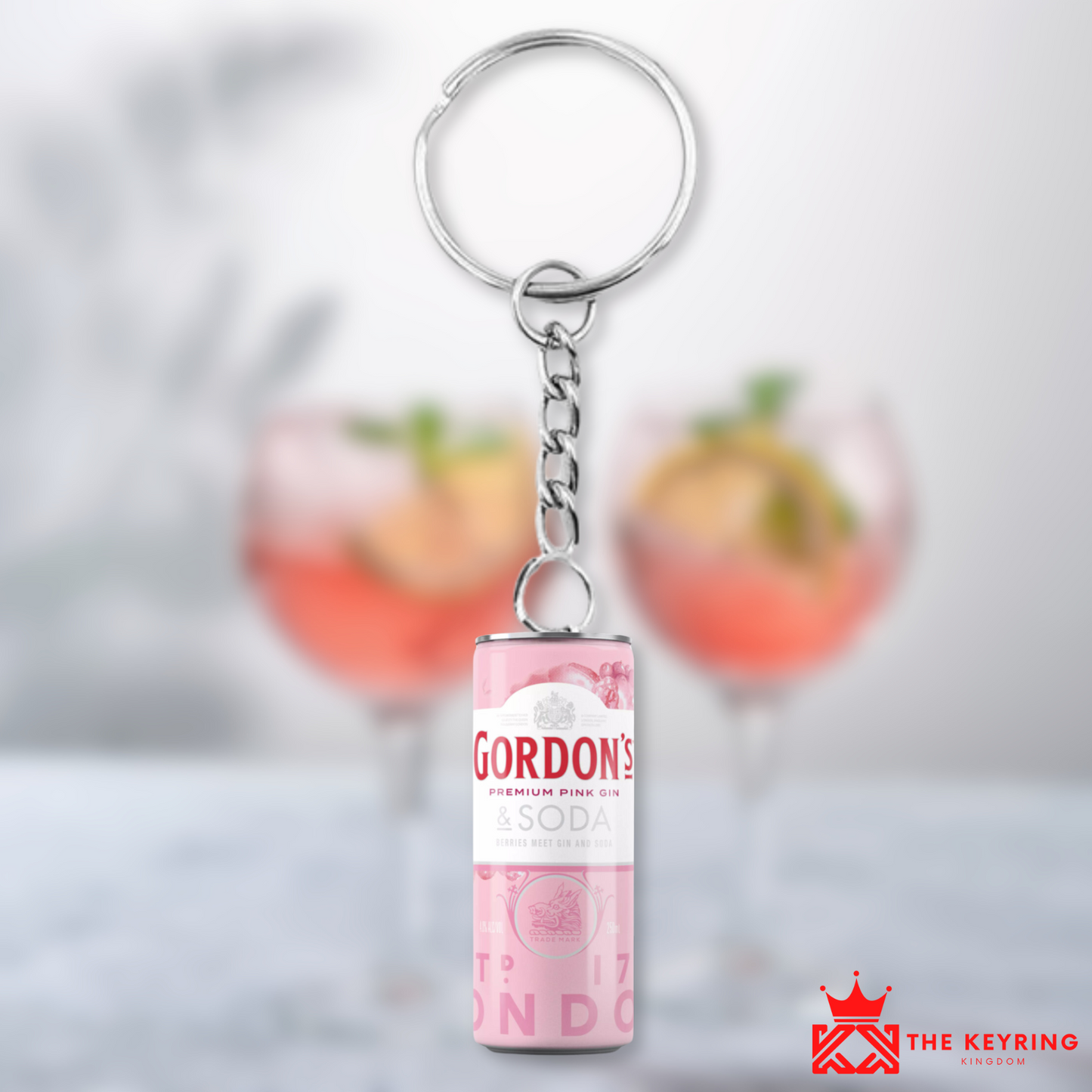 Gordon's Pink Gin Soda Can Keyring
