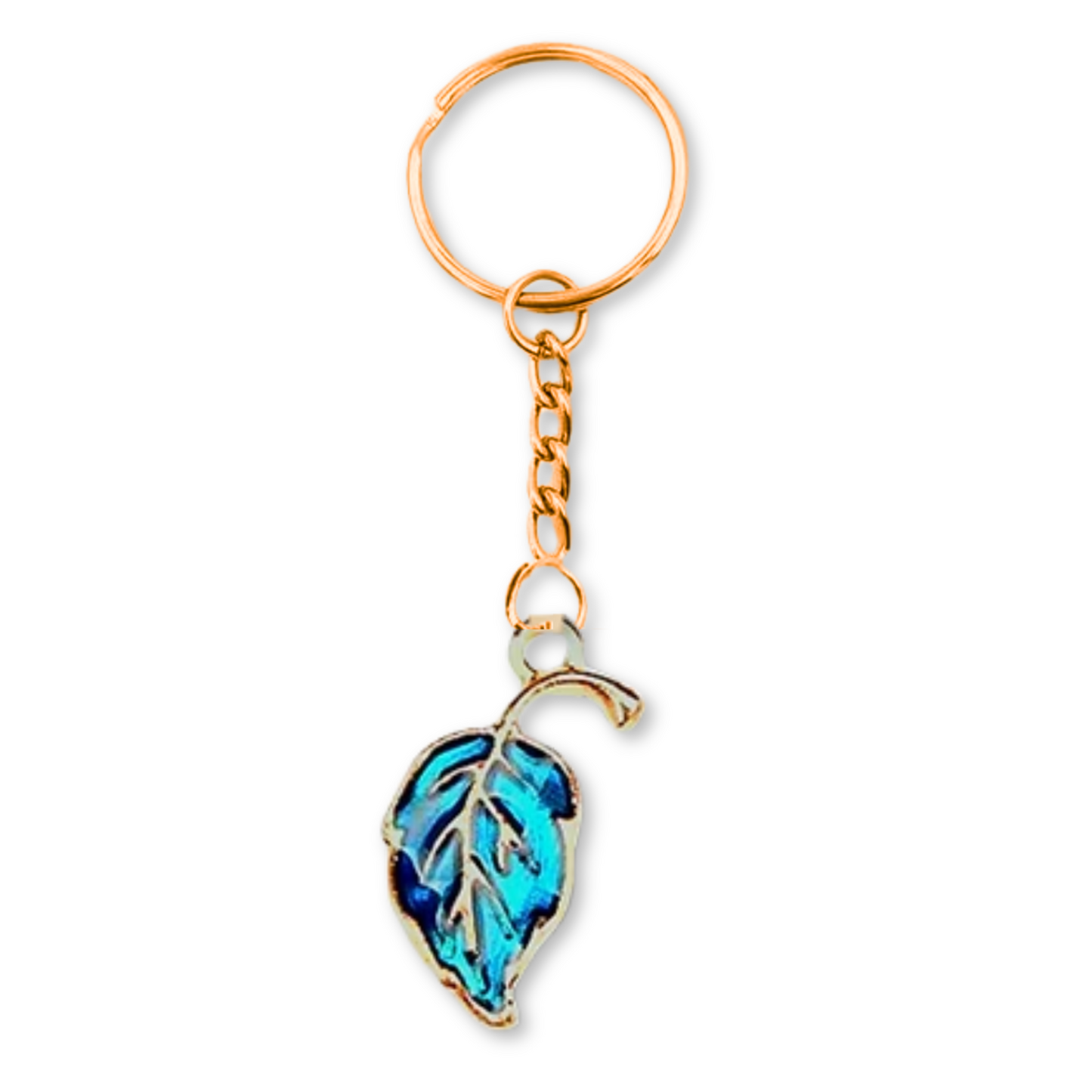 Blue Leaf Keyring
