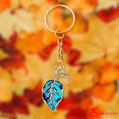 Blue Leaf Keyring
