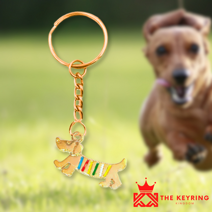 Golden Dachshund Keyring