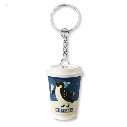 Greggs Christmas Penguin Takeaway Coffee Keyring