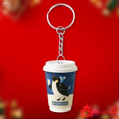 Greggs Christmas Penguin Takeaway Coffee Keyring