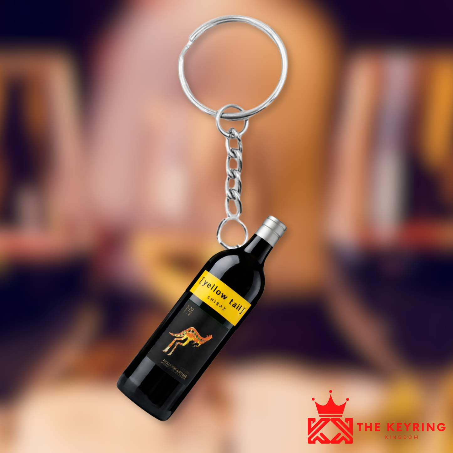 Yellow Tail Shiraz Wine Bottle Keyring