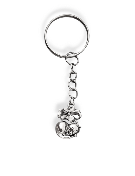Flower Cat Keyring