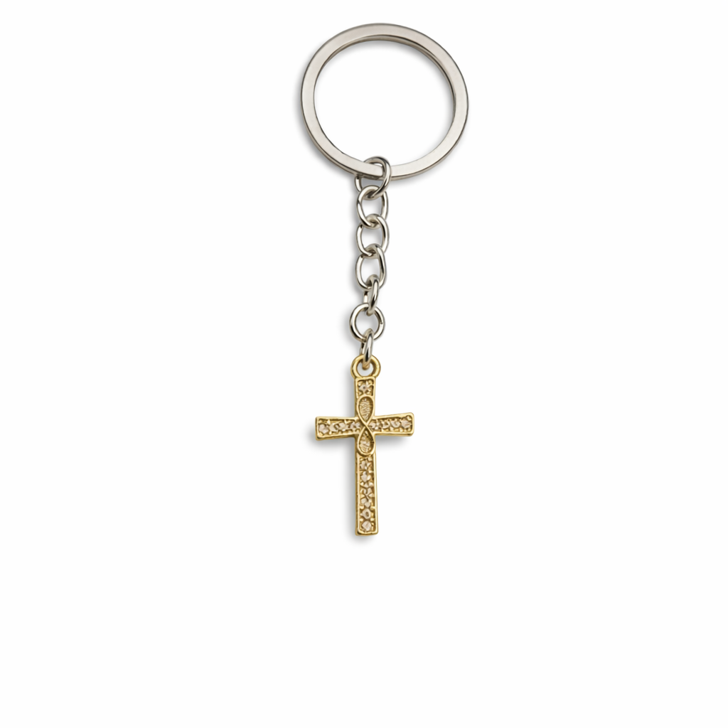 Crystal Cross Keyring