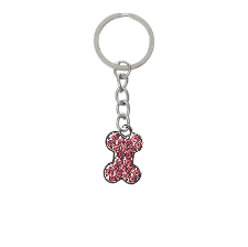 Crystal Pink Bone Keyring