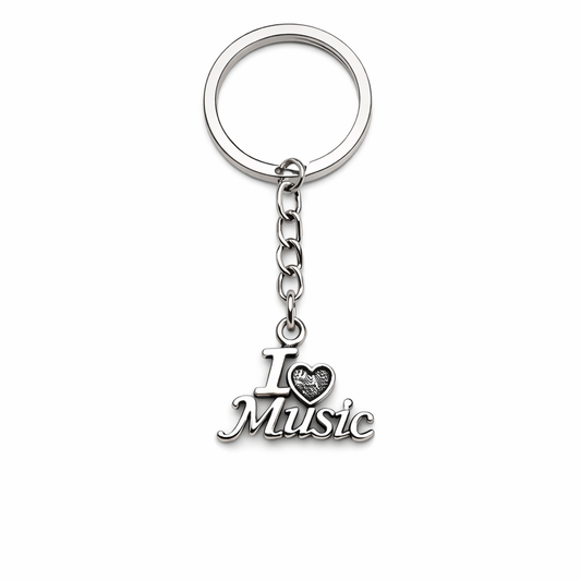 I Love Music Keyring