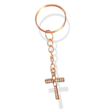 Crystal Cross Keyring