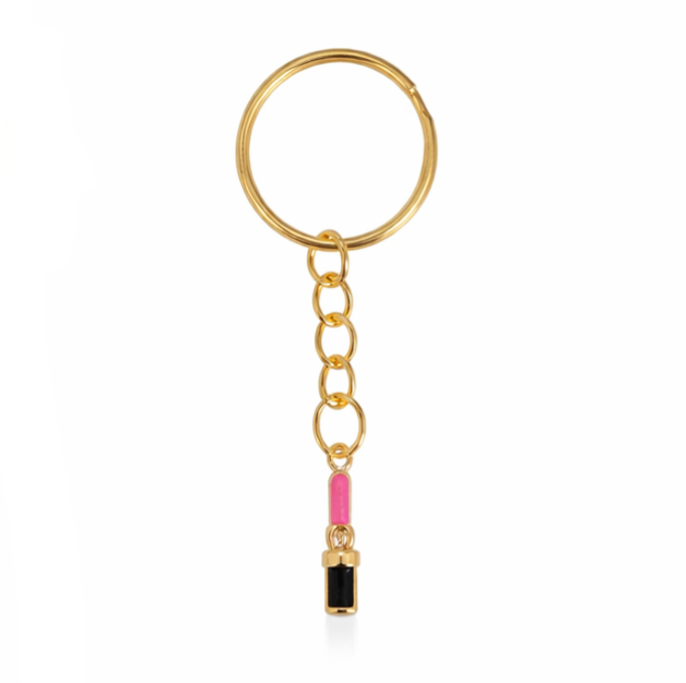Pink Lipstick Keyring