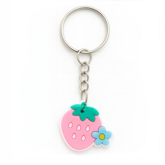 Pink Strawberry Keyring