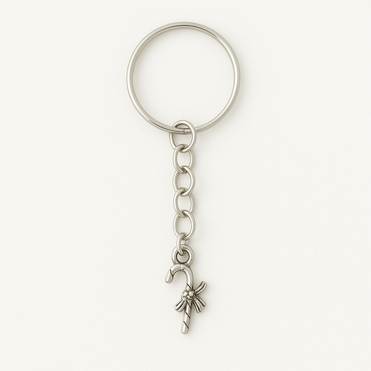 Christmas Candy Cane Keyring