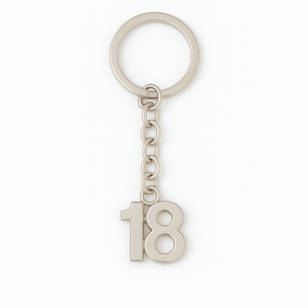 Aged 18 Keyring